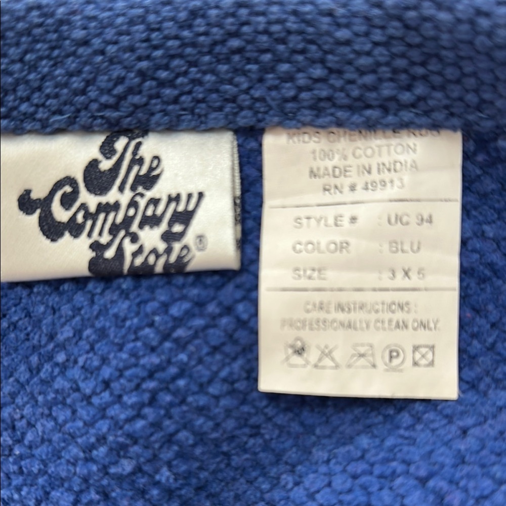 The Company Store Blue Cotton Chenille Blanket